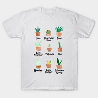 Sansevieria Cultivars (White) T-Shirt